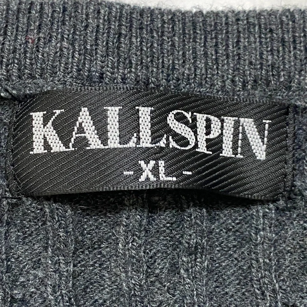 KALLSPIN Cashmere‎ Wool Other Fiber Blend Mens Sweater Size XL Gray Pullover